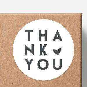 White Gloss Thank You Stickers for Posh Packages